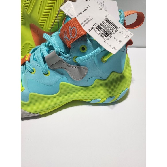 Adidas (GS) HARDEN Vol. 6 Aqua Orange | Youth 4.5 Men's 4.5 Women's 5.5 | GV8773 - Picture 2 of 9